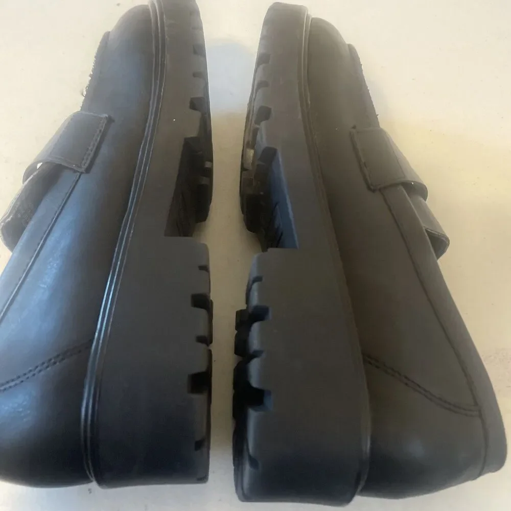 Women's black Penny Loafers Shoes Steve Madden 9M Lotto 1.5”heel